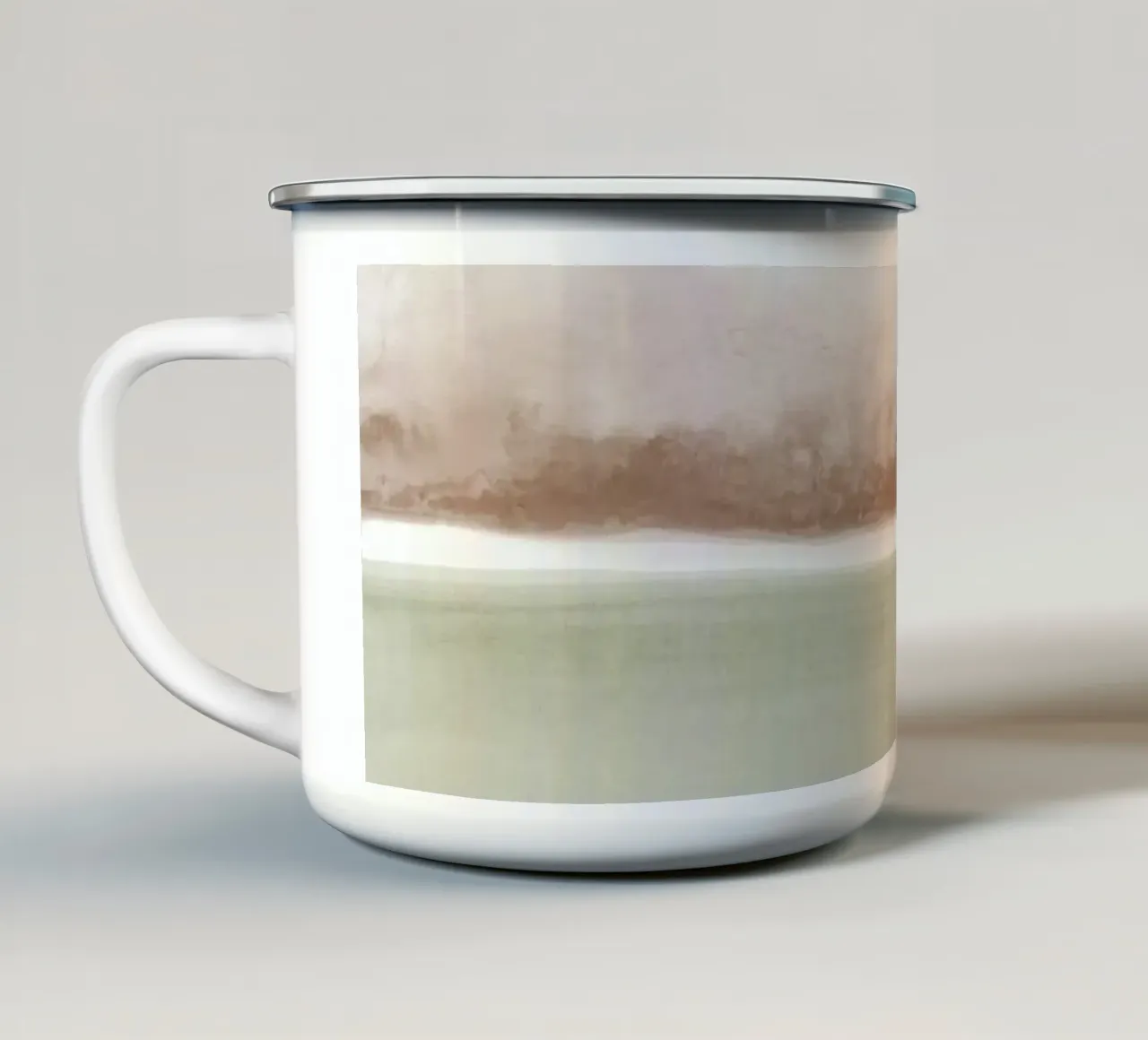 Paesaggio astratto ad acquerello 1 tazza in smalto da NouveauPrints