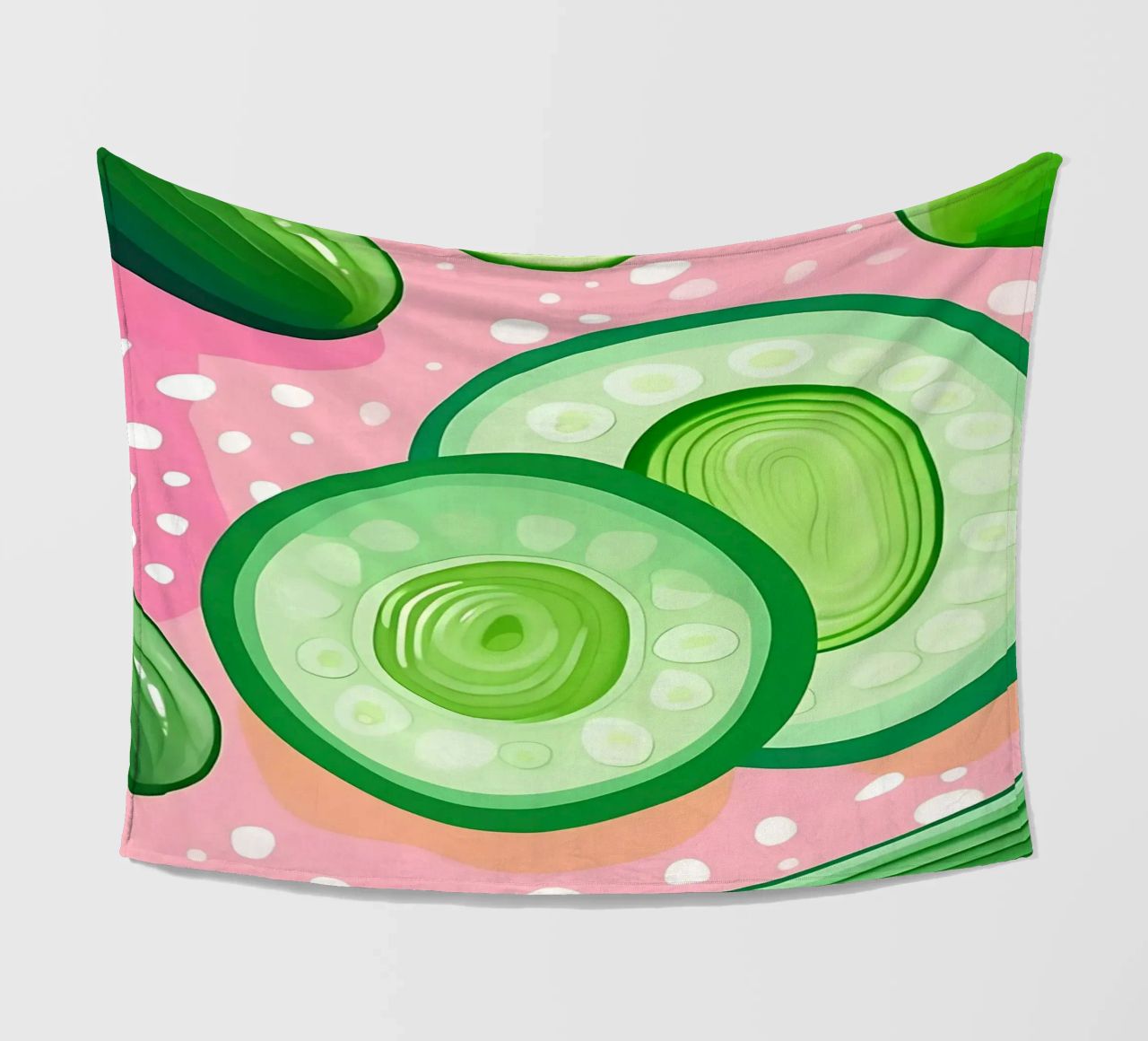 Cucumber_Style_A_4 fleece blanket by Pink- und LoveArt by LK
