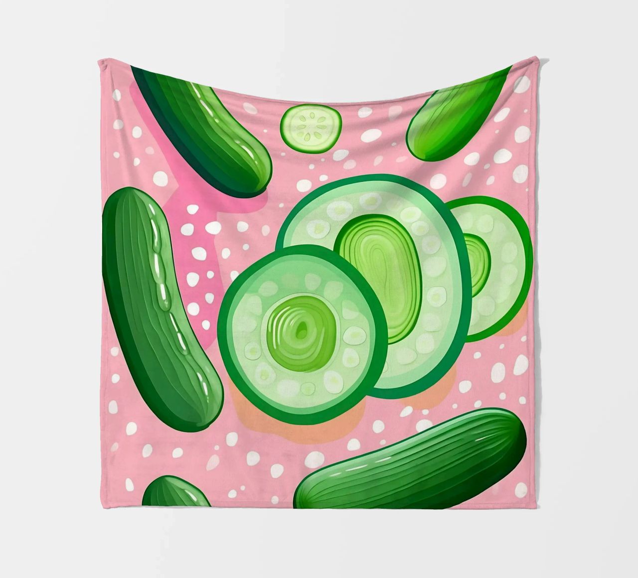 Cucumber_Style_A_4 fleece blanket by Pink- und LoveArt by LK