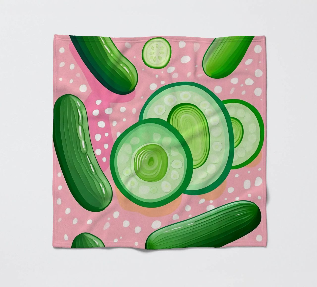 Cucumber_Style_A_4 fleece blanket by Pink- und LoveArt by LK