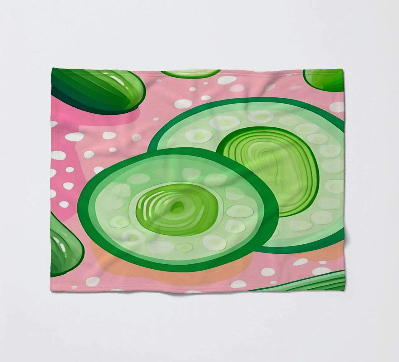 Cucumber_Style_A_4 fleece blanket by Pink- und LoveArt by LK