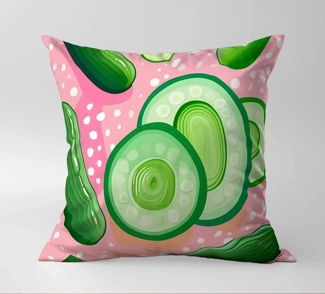 Cucumber_Style_A_4 decorative cushion by Pink- und LoveArt by LK