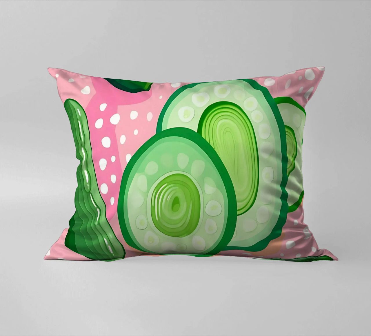 Cucumber_Style_A_4 decorative cushion by Pink- und LoveArt by LK