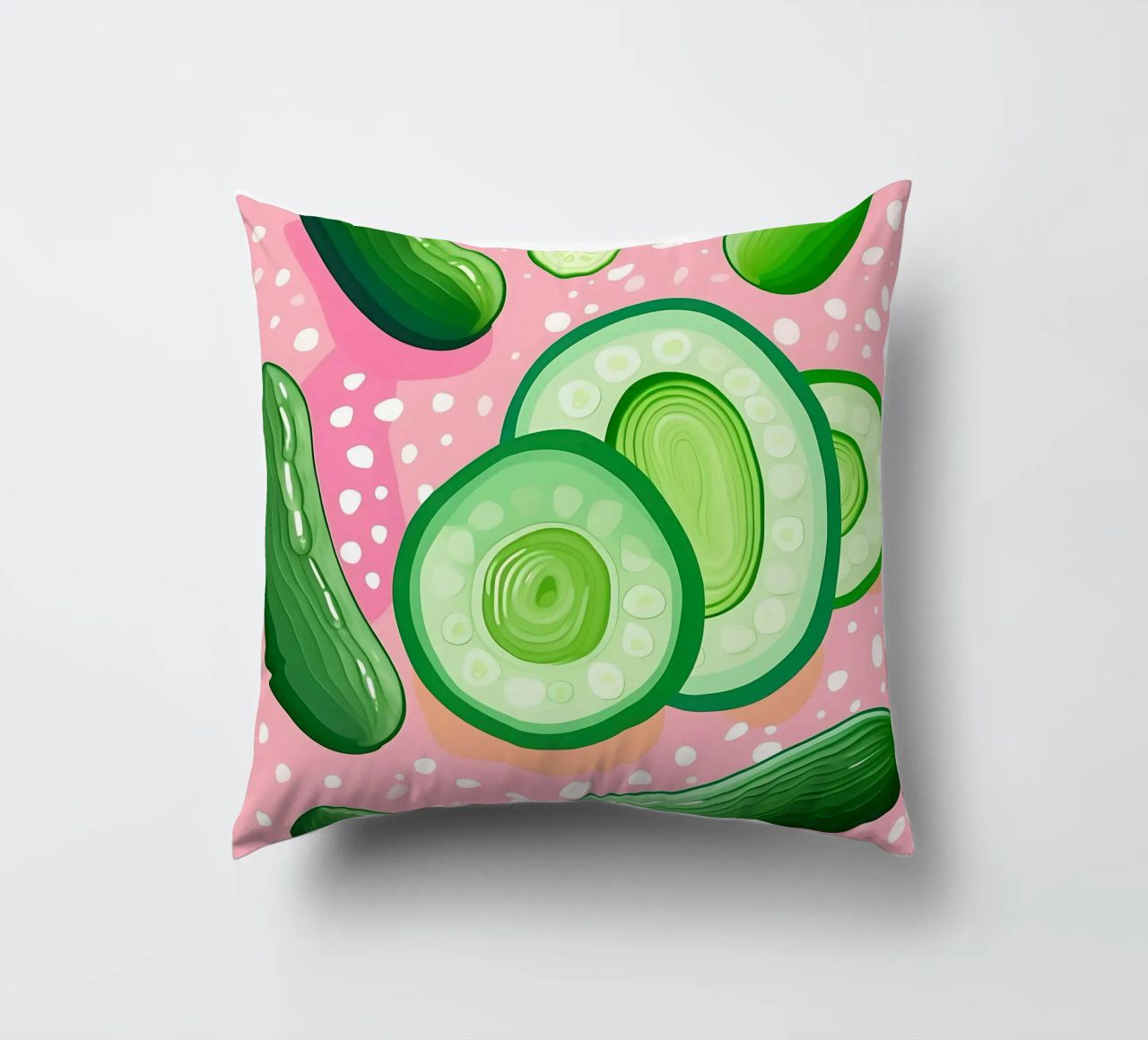 Cucumber_Style_A_4 decorative cushion by Pink- und LoveArt by LK