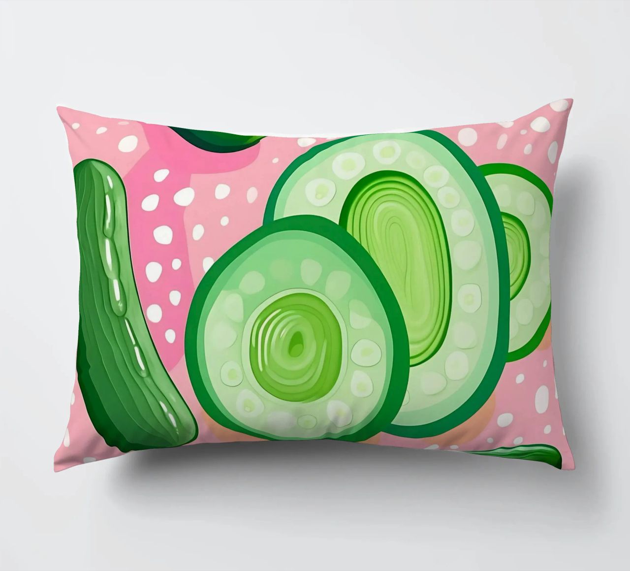Cucumber_Style_A_4 decorative cushion by Pink- und LoveArt by LK