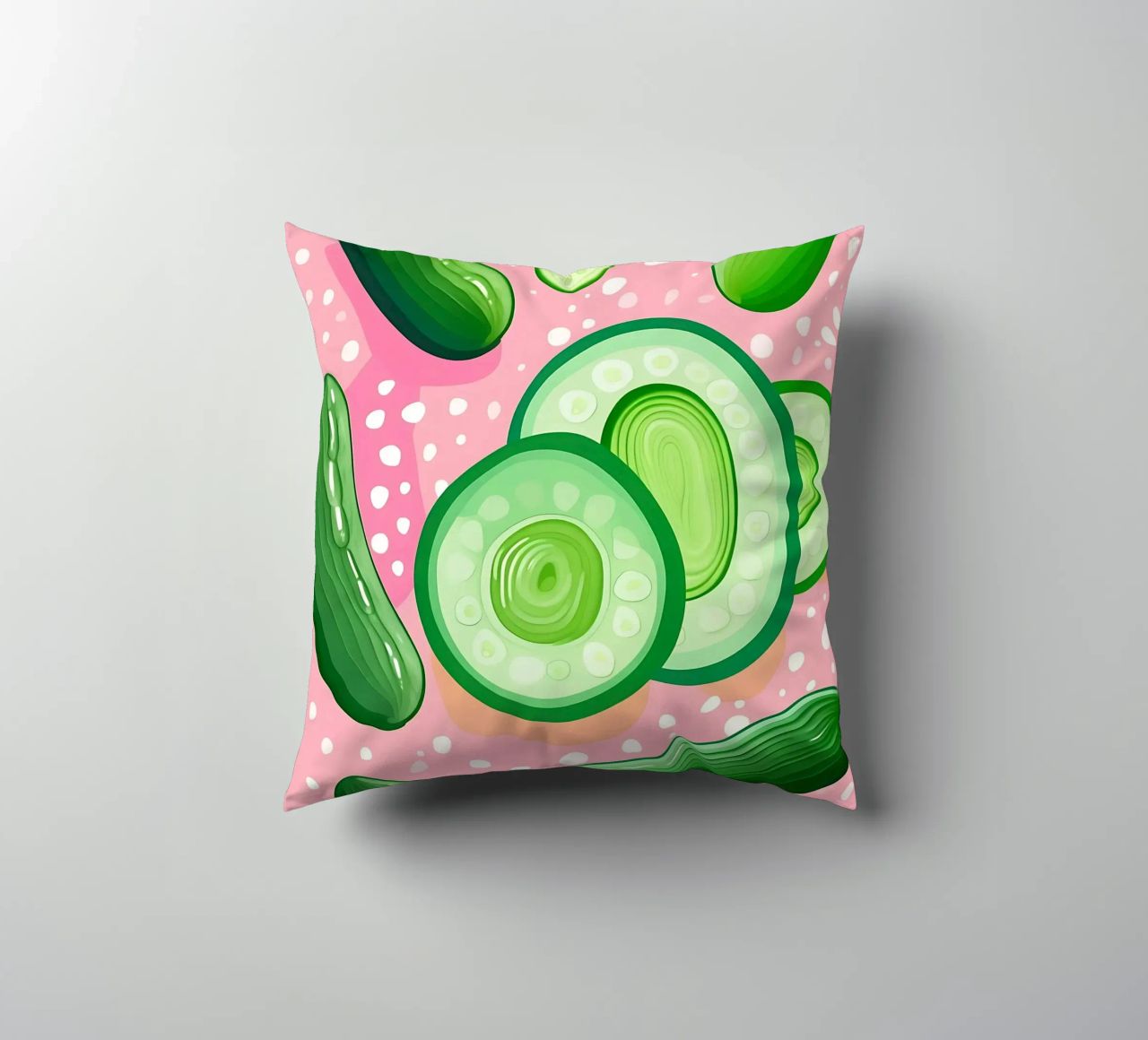 Cucumber_Style_A_4 decorative cushion by Pink- und LoveArt by LK