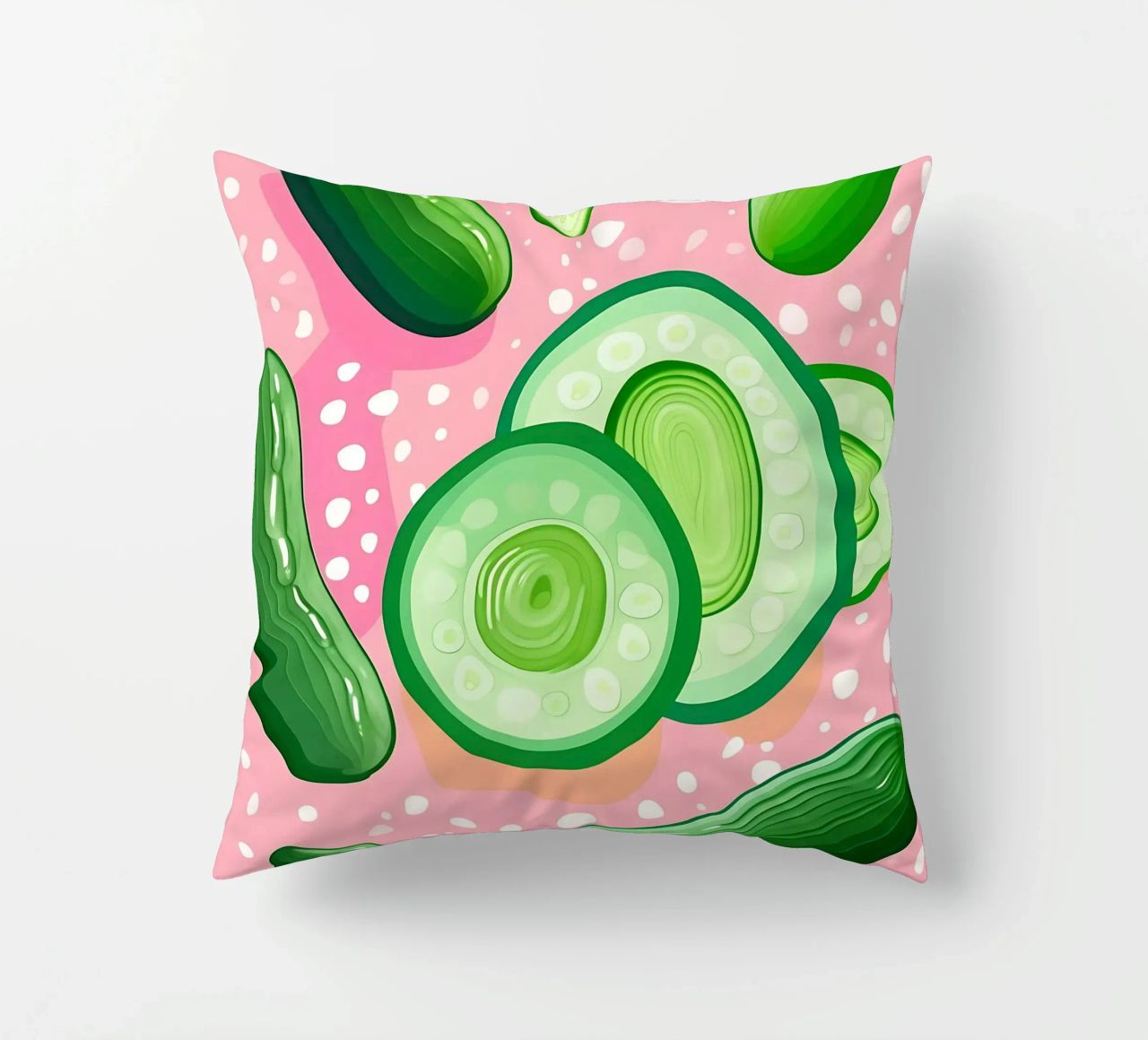 Cucumber_Style_A_4 decorative cushion by Pink- und LoveArt by LK