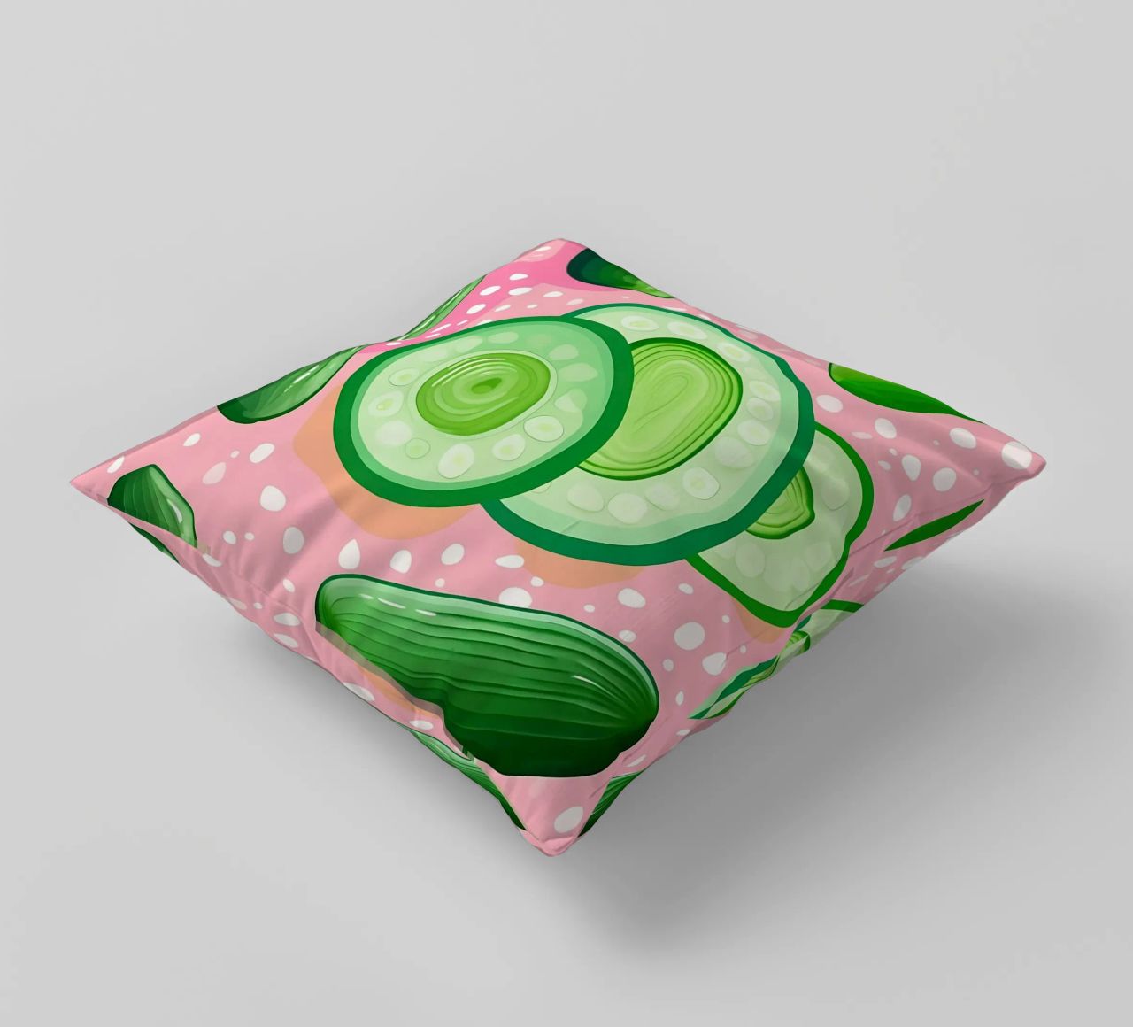Cucumber_Style_A_4 decorative cushion by Pink- und LoveArt by LK