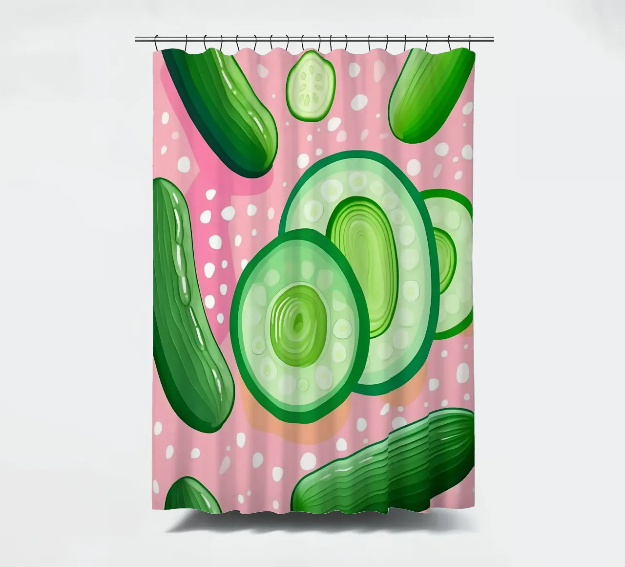 Cucumber_Style_A_4 shower curtain by Pink- und LoveArt by LK