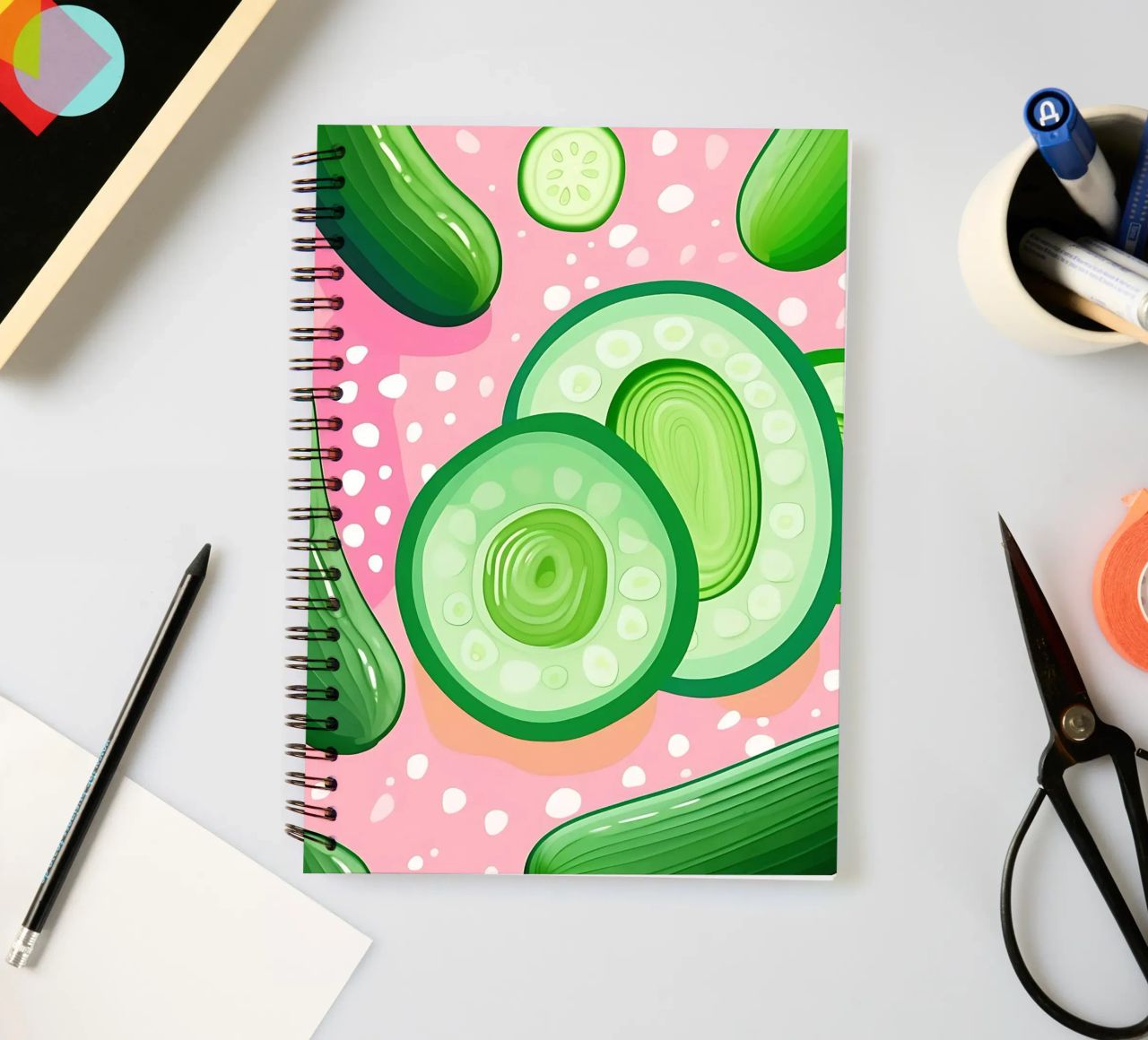 Cucumber_Style_A_4 spiral notebook by Pink- und LoveArt by LK