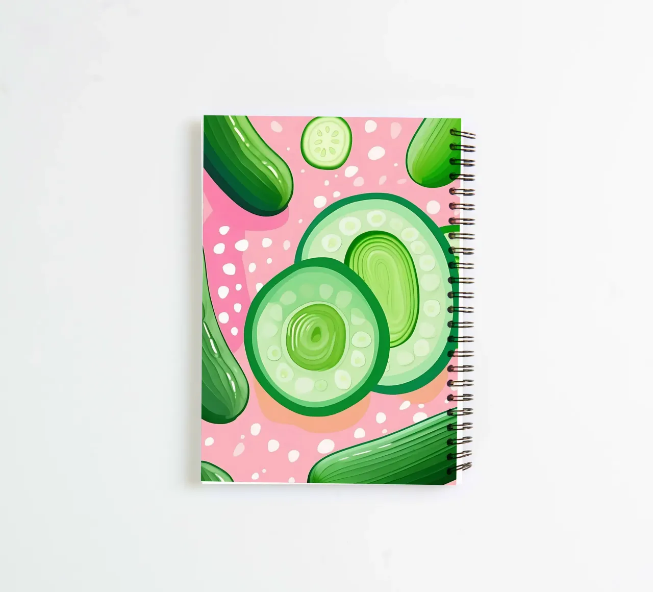 Komkommer_A_4 notitieboek met spiraal van Pink- und LoveArt by LK
