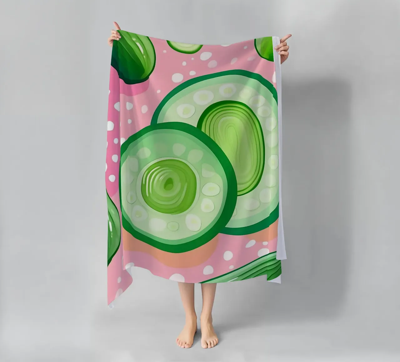 Gurke_Style_A_4 Strandtuch von Pink- und LoveArt by LK