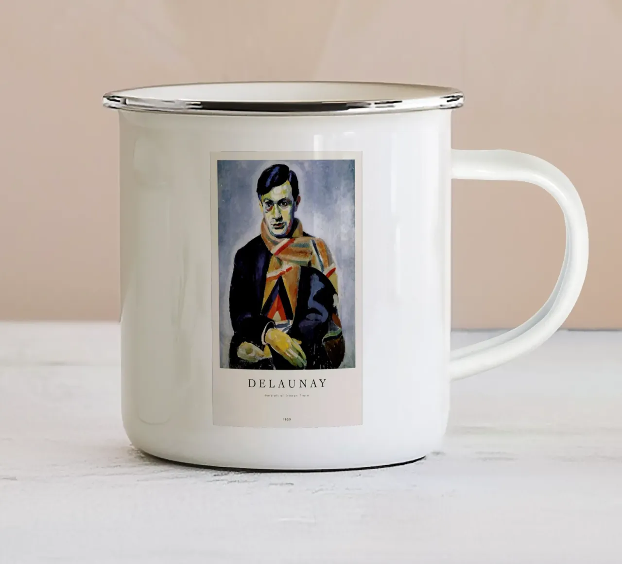Delaunay - Portrait of Tristan Tzara tazza in smalto da ARTOTHEK