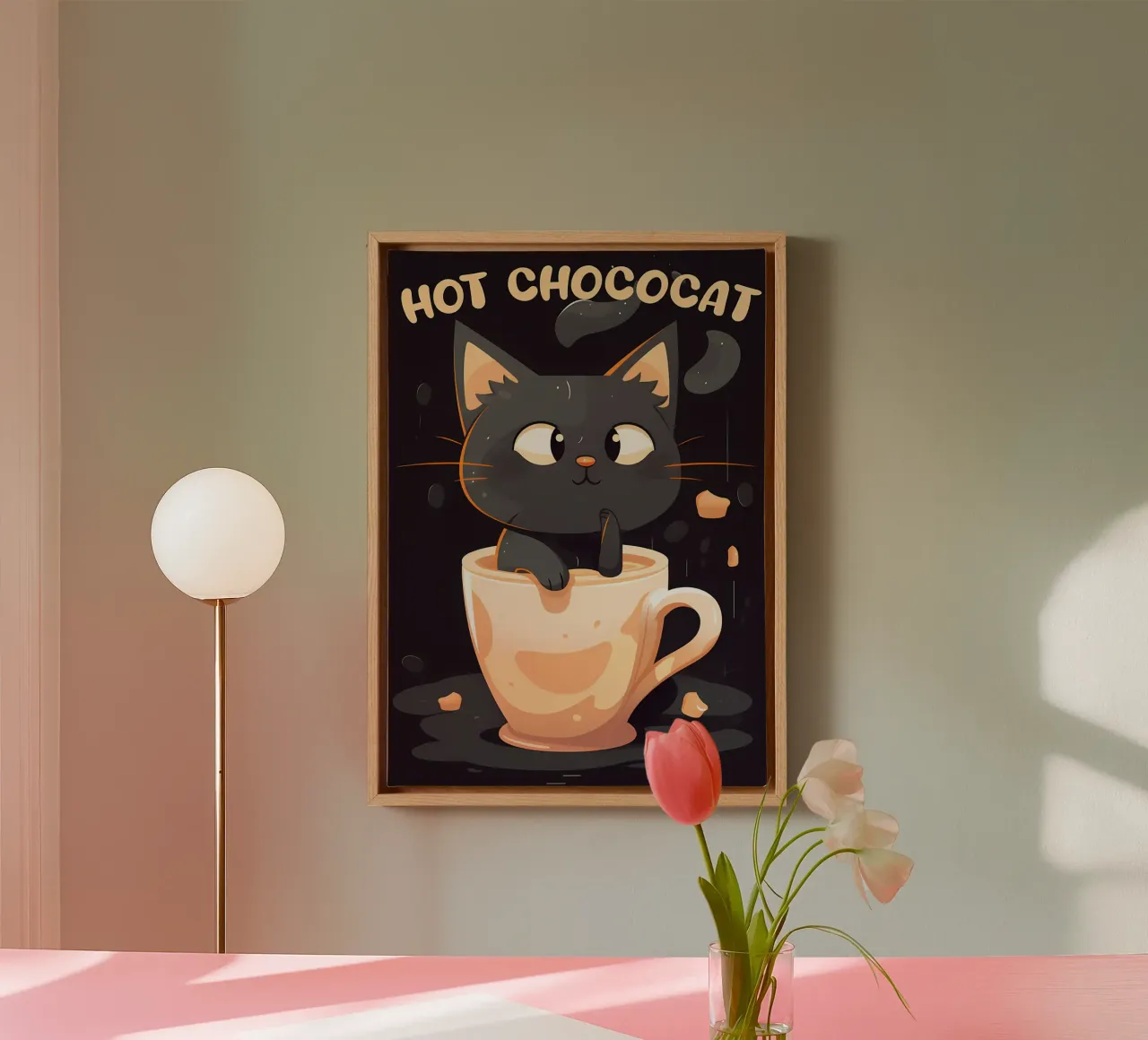 Hot ChocoCAT canvas by Bartosz Powalka