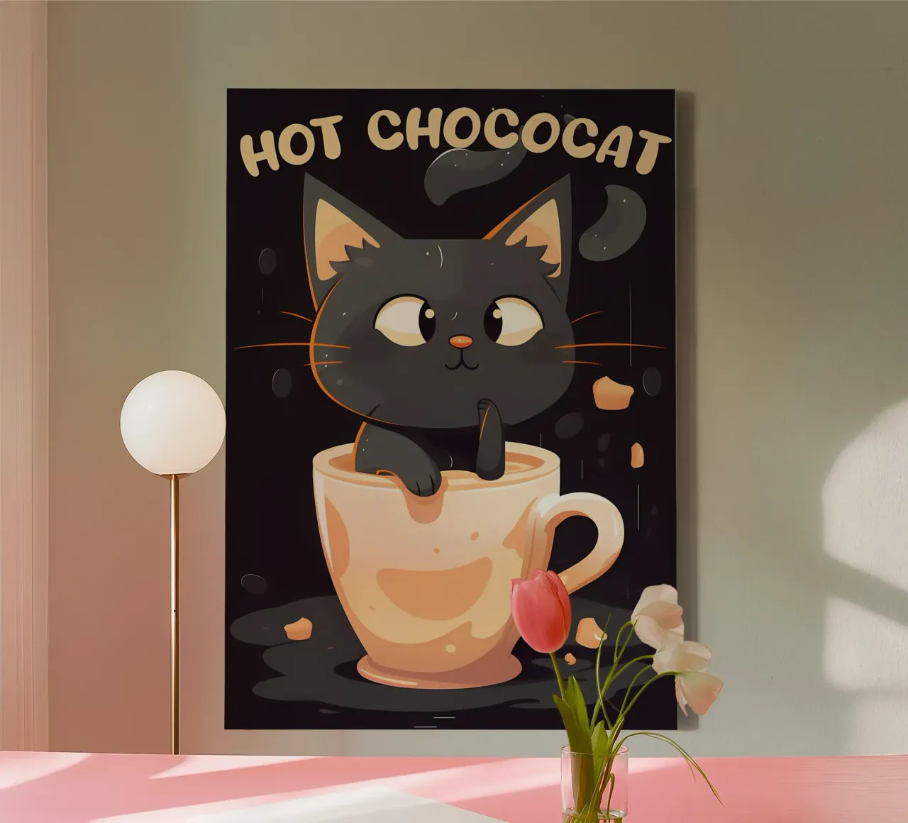 Hot ChocoCAT canvas by Bartosz Powalka