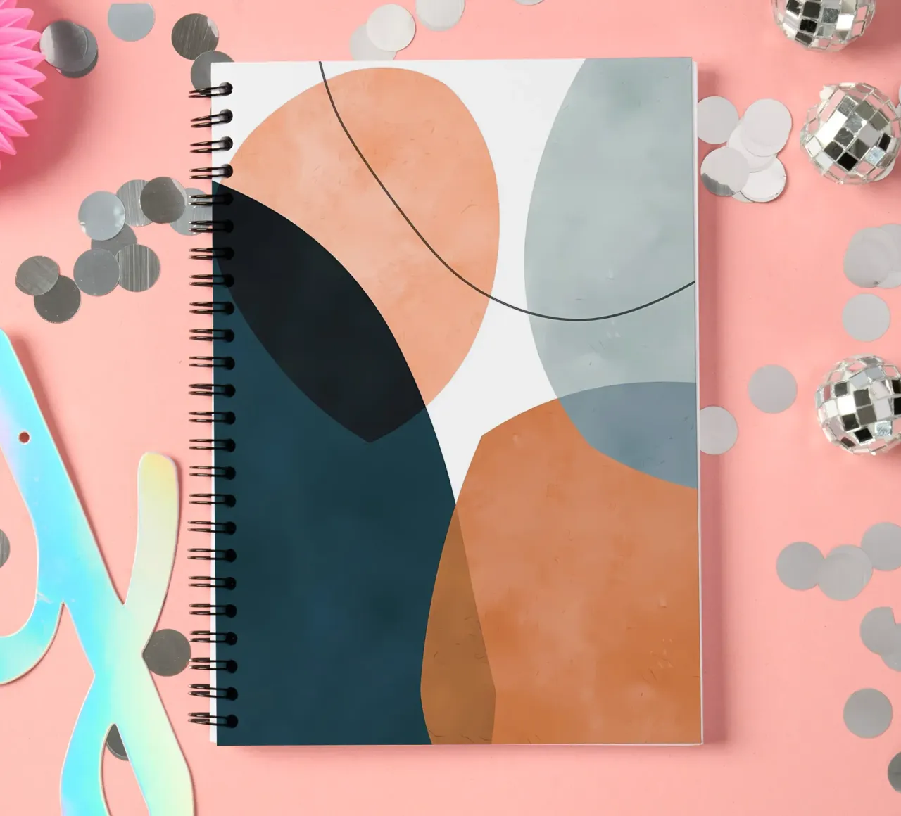 Expressive forms 1 spiral notebook by Aiden Garcia