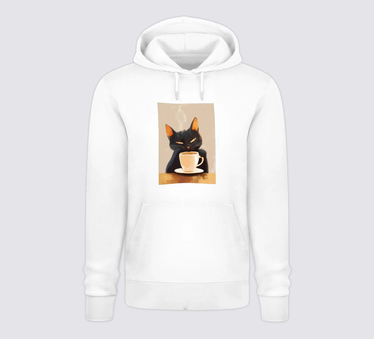 Gatto con caffè felpa con cappuccio da Bartosz Powalka