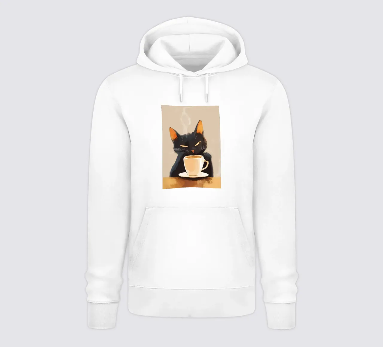 Gatto con caffè felpa con cappuccio da Bartosz Powalka