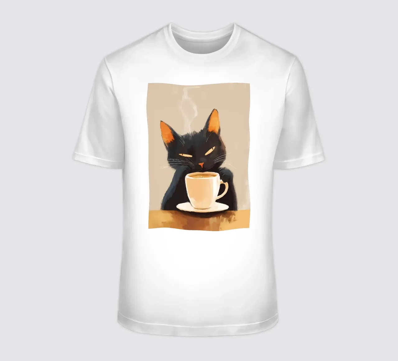 Gatto con caffè t-shirt da Bartosz Powalka