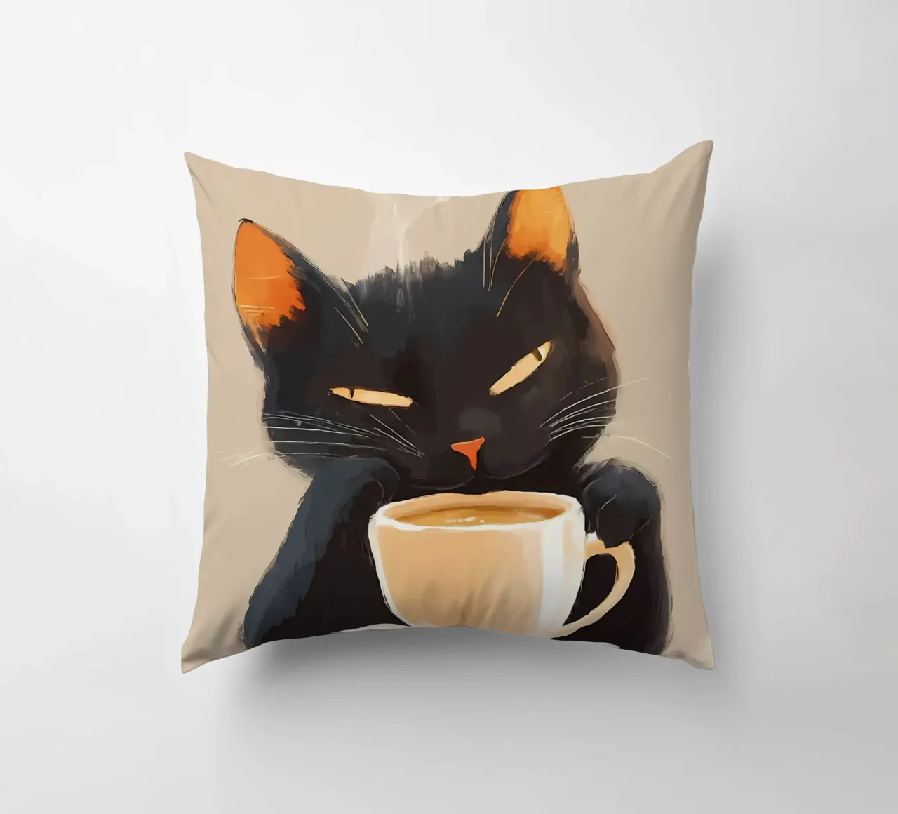 Gatto con caffè cuscino da Bartosz Powalka