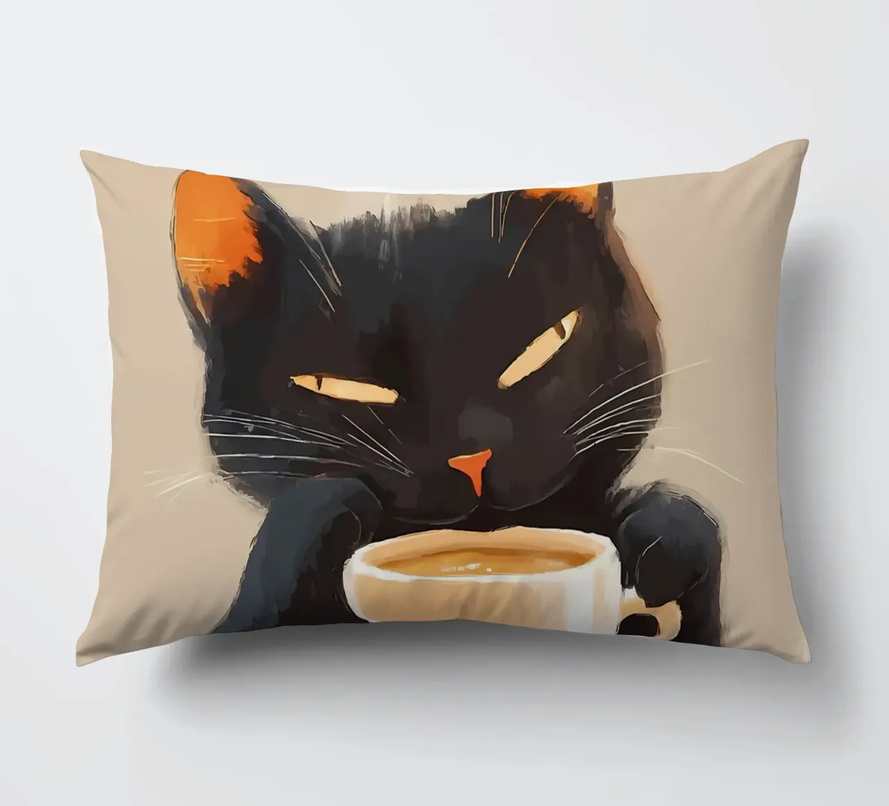 Gatto con caffè cuscino da Bartosz Powalka