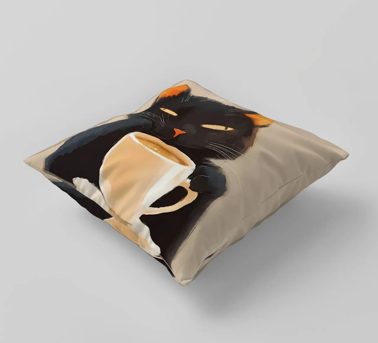 Gatto con caffè cuscino da Bartosz Powalka