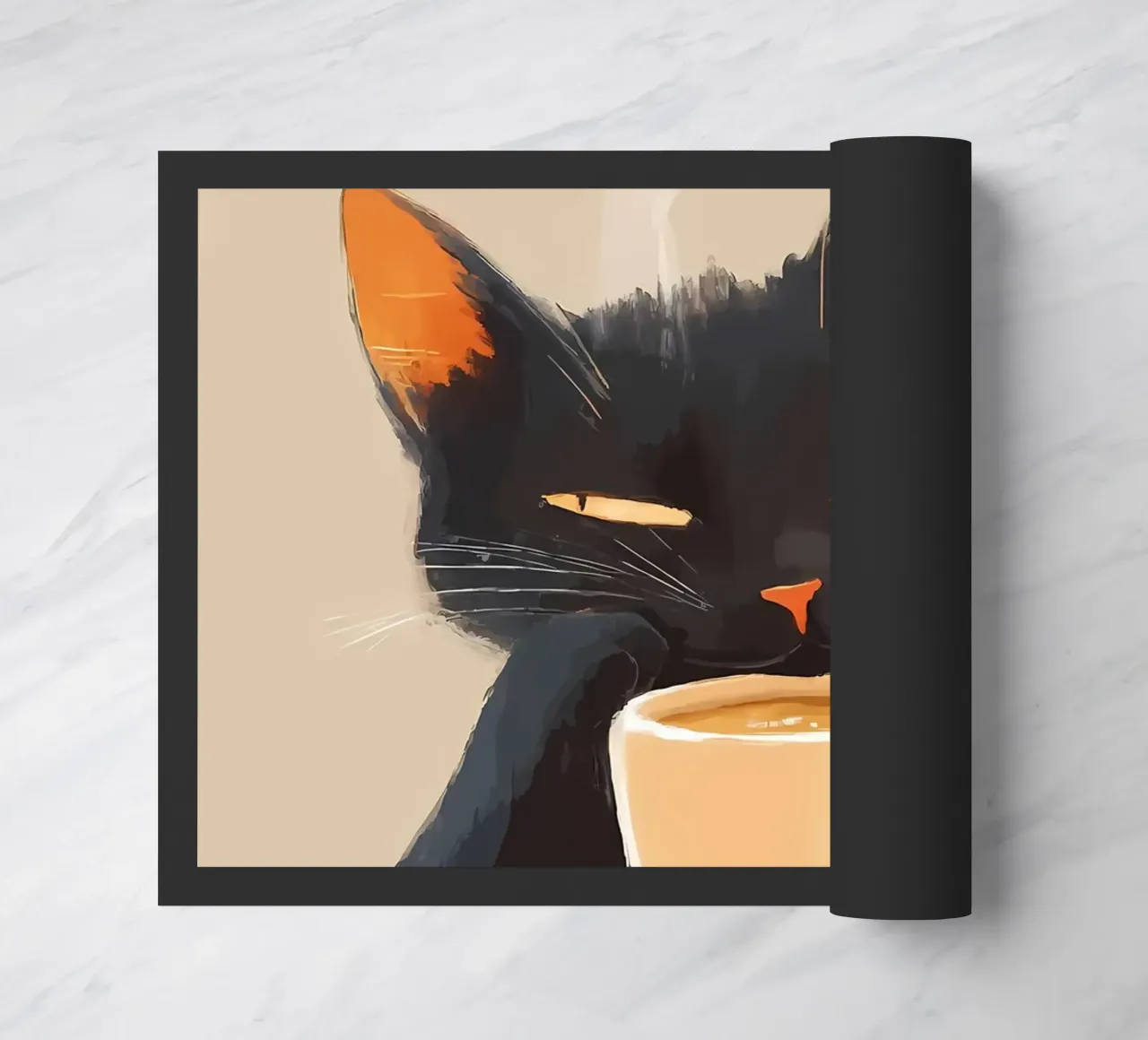 Gato con café felpudo de Bartosz Powalka