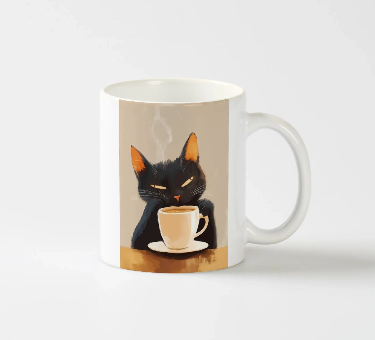 Gatto con caffè tazza in ceramica da Bartosz Powalka