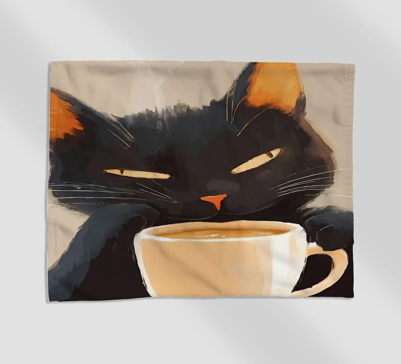 Gatto con caffè telo mare da Bartosz Powalka