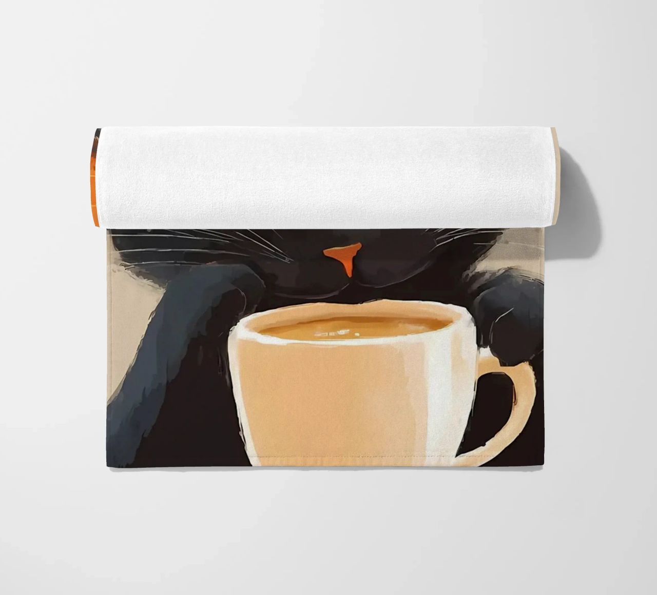 Gatto con caffè telo mare da Bartosz Powalka
