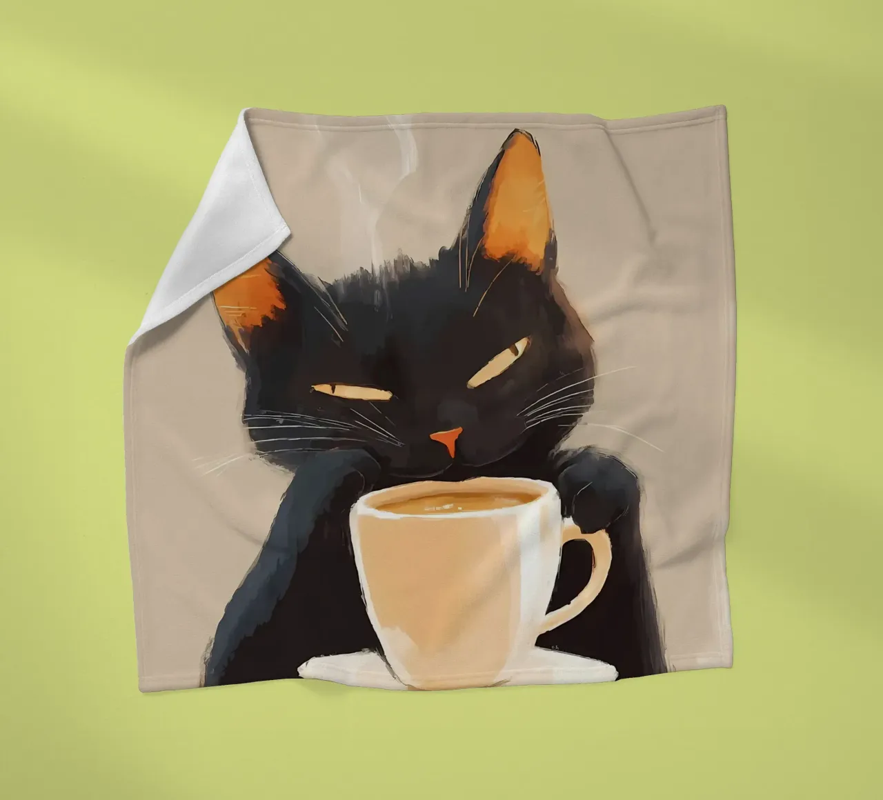 Gatto con caffè coperta in pile da Bartosz Powalka