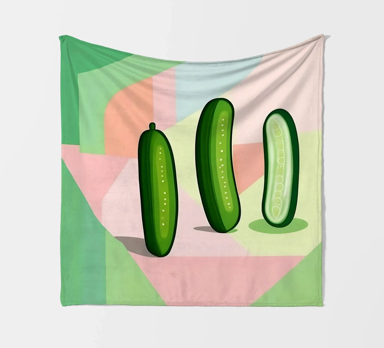 Cucumber_Style_A_5 fleece blanket by Pink- und LoveArt by LK