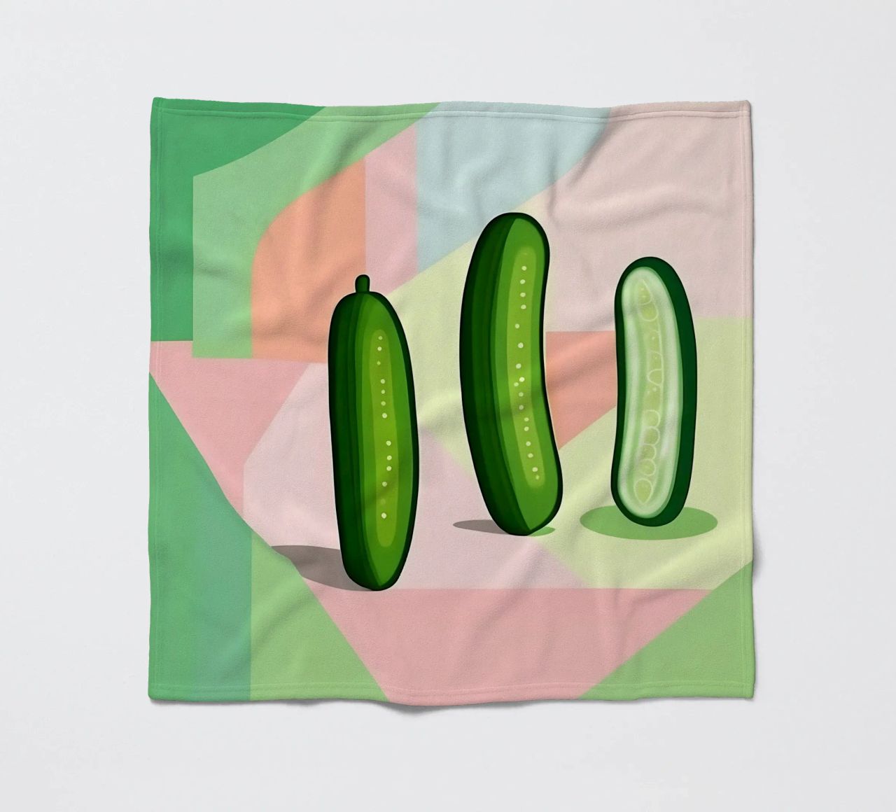 Cucumber_Style_A_5 fleece blanket by Pink- und LoveArt by LK