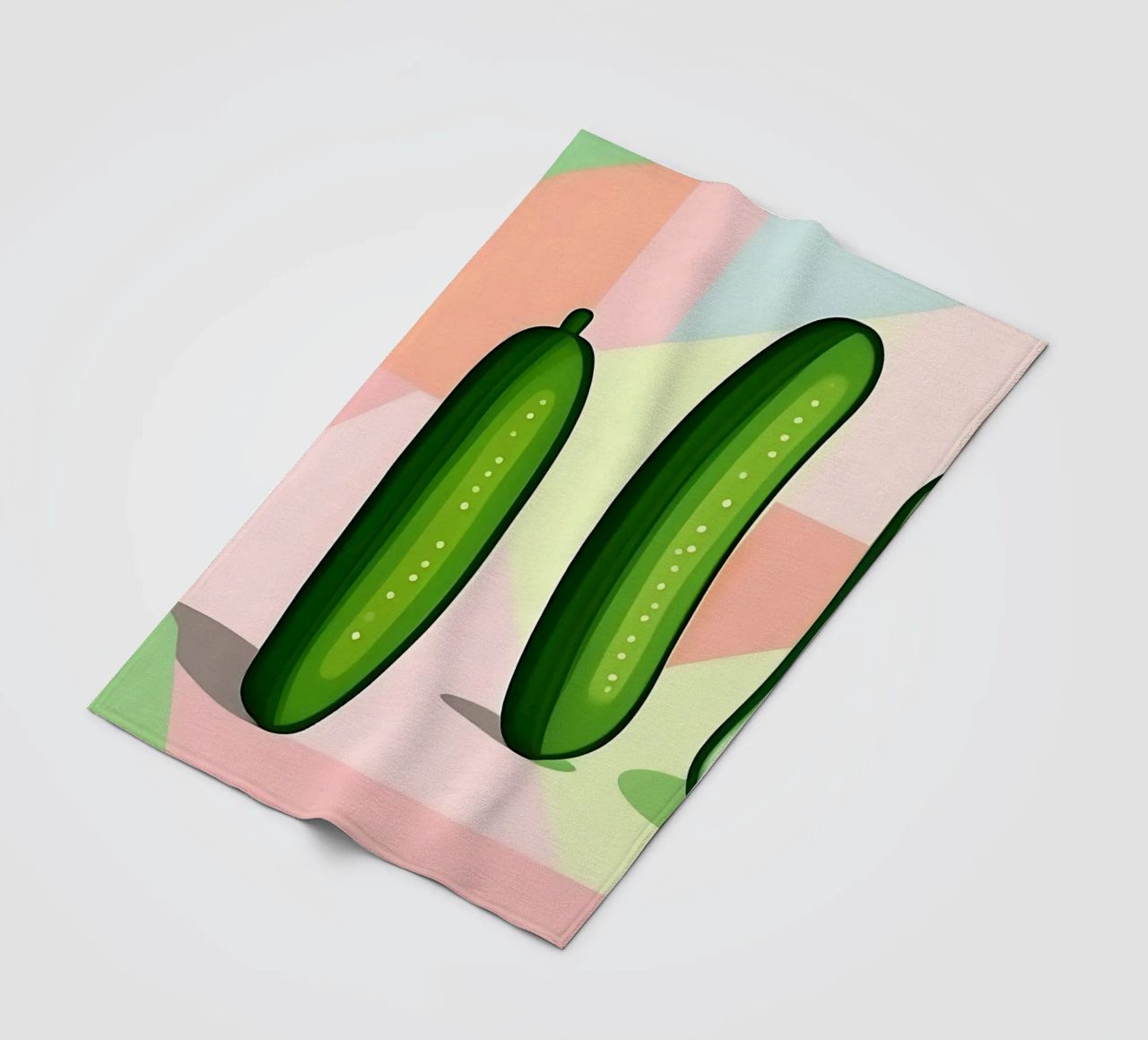 Cucumber_Style_A_5 fleece blanket by Pink- und LoveArt by LK