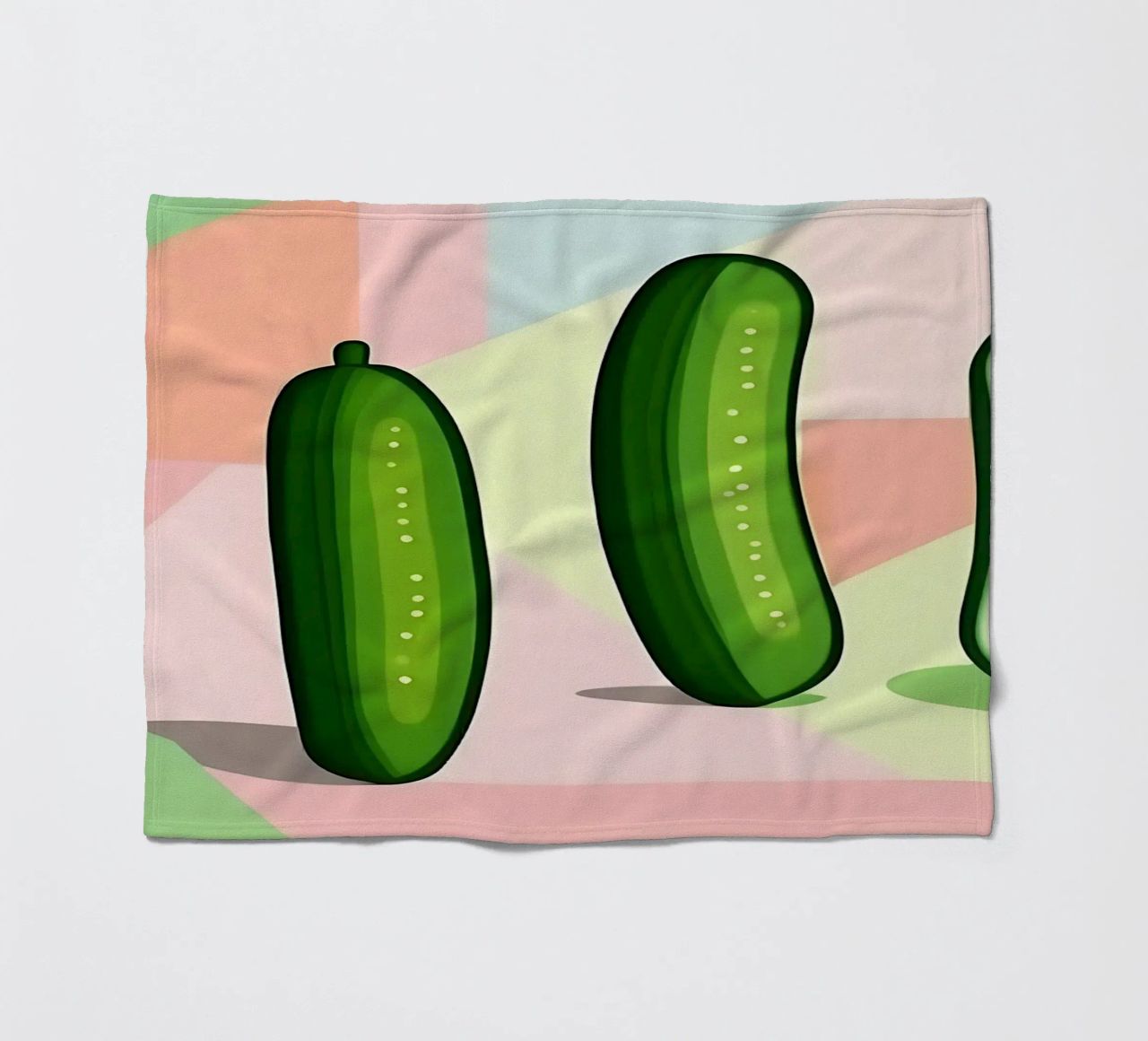 Cucumber_Style_A_5 fleece blanket by Pink- und LoveArt by LK