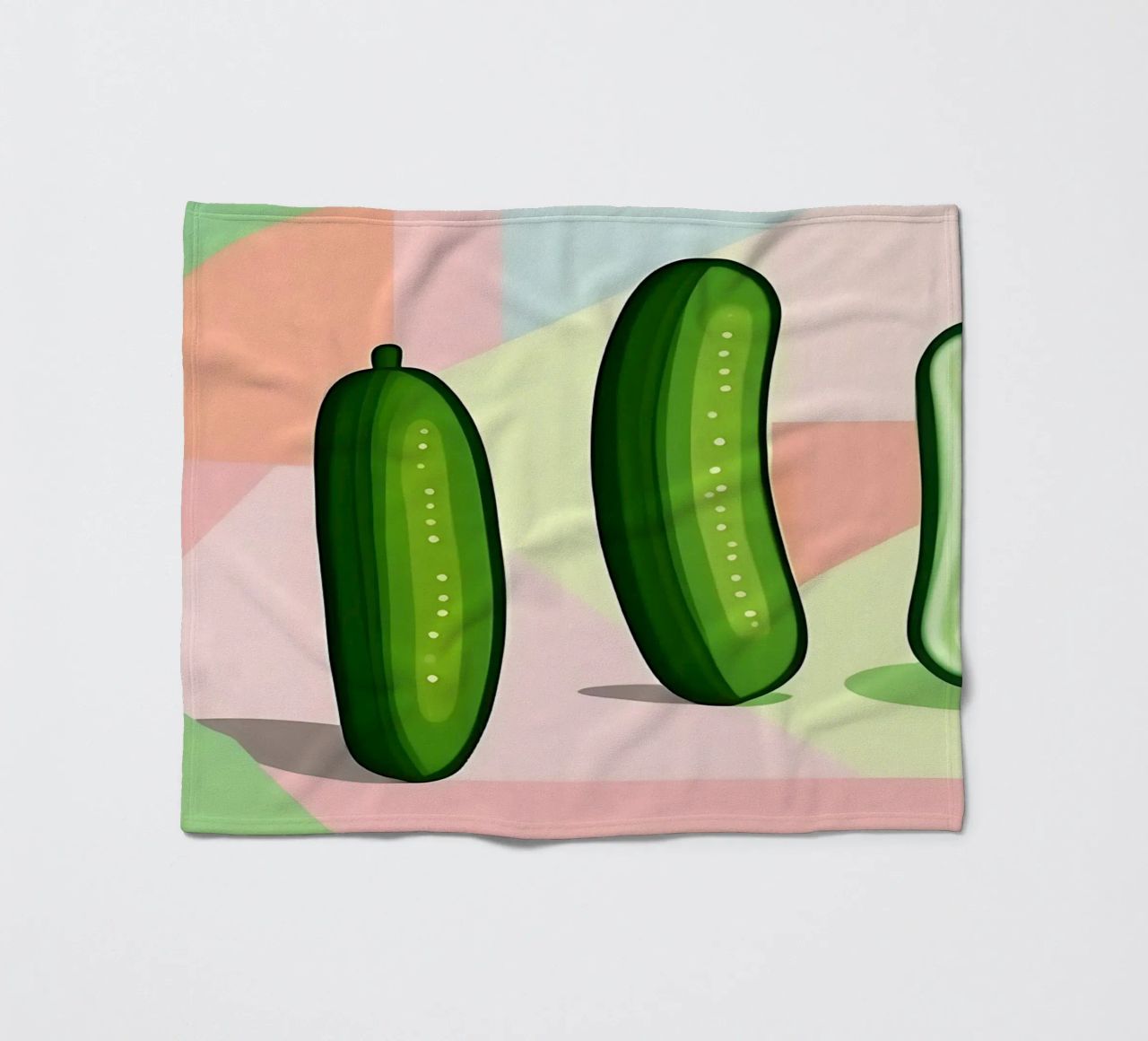Cucumber_Style_A_5 fleece blanket by Pink- und LoveArt by LK