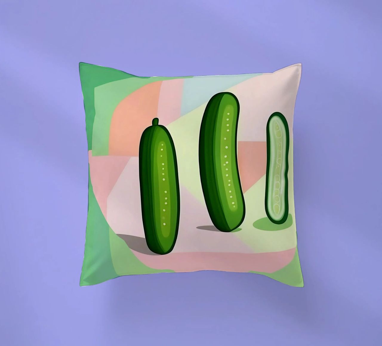 Cucumber_Style_A_5 decorative cushion by Pink- und LoveArt by LK