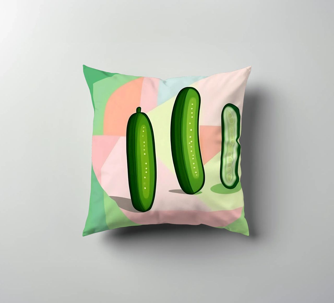Cucumber_Style_A_5 decorative cushion by Pink- und LoveArt by LK