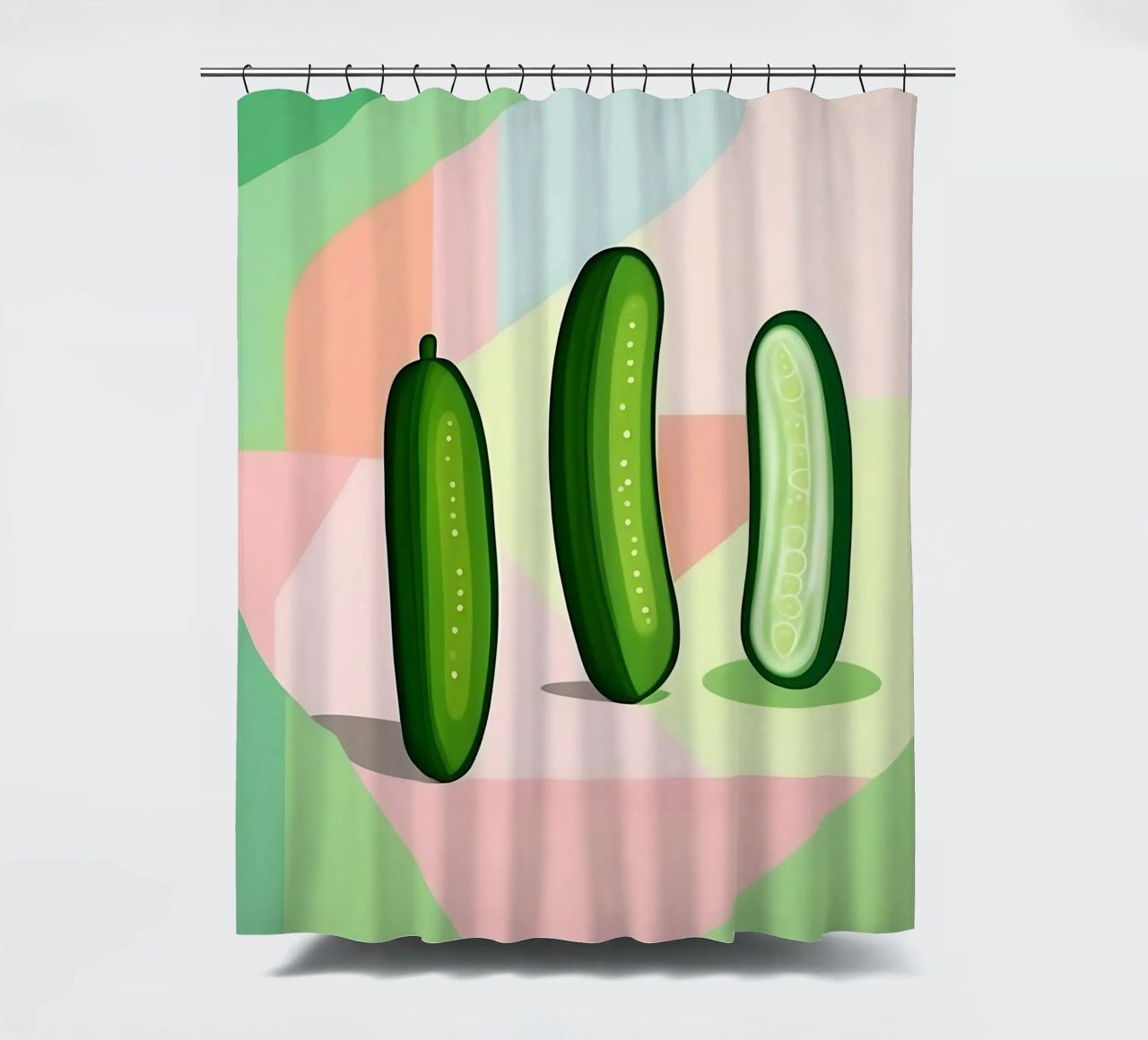 Cucumber_Style_A_5 shower curtain by Pink- und LoveArt by LK