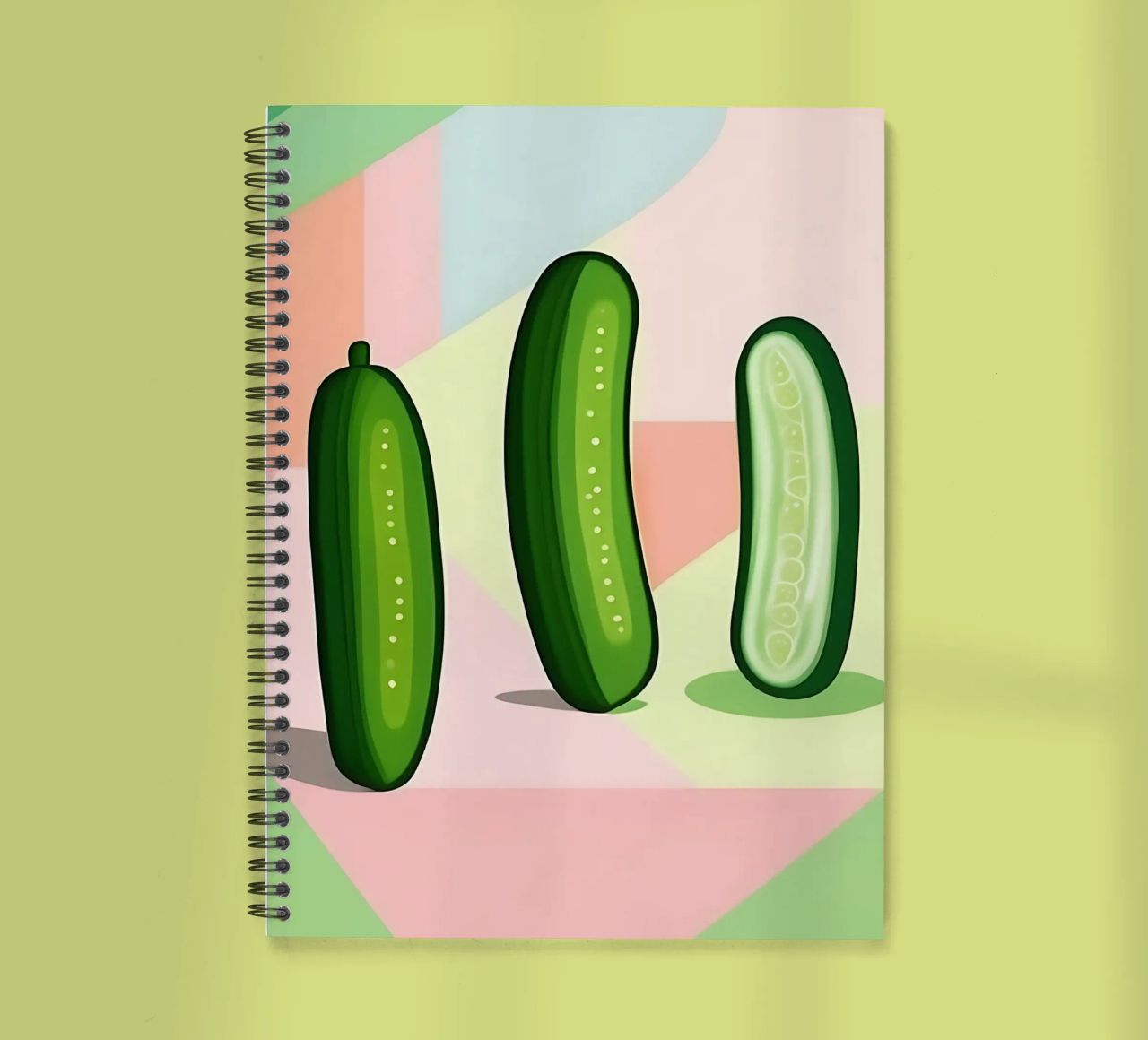Cucumber_Style_A_5 spiral notebook by Pink- und LoveArt by LK