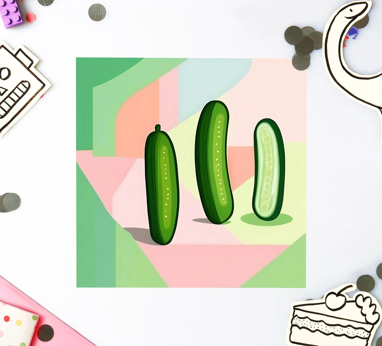 Cucumber_Style_A_5 sticker by Pink- und LoveArt by LK