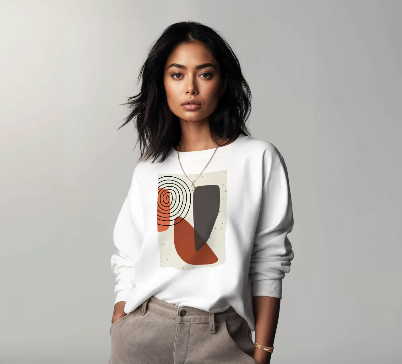 Abstract shapes modern art sweatshirt by Aiden Garcia