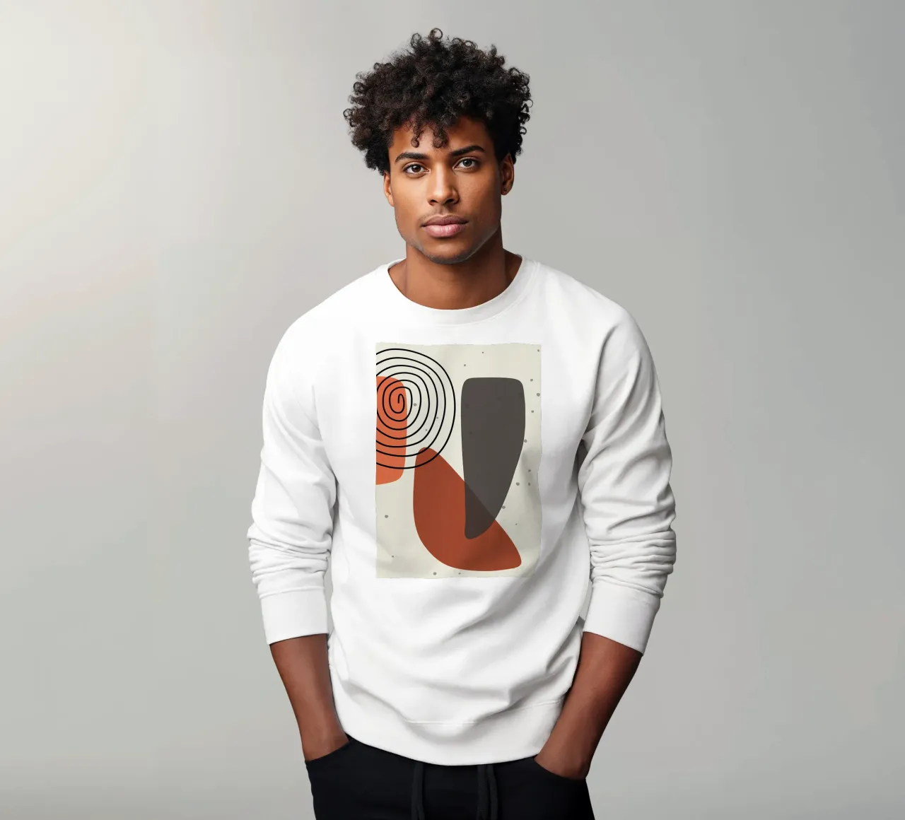 Abstract shapes modern art sweatshirt by Aiden Garcia