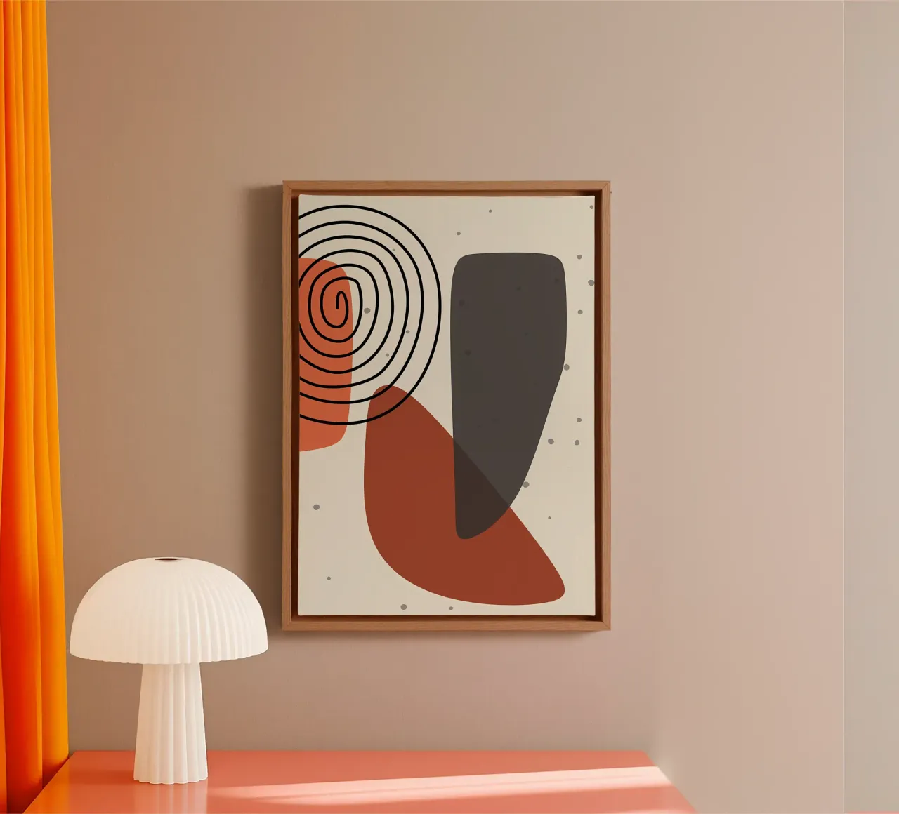 Abstracte vormen moderne kunst canvas met Baklijst van Aiden Garcia