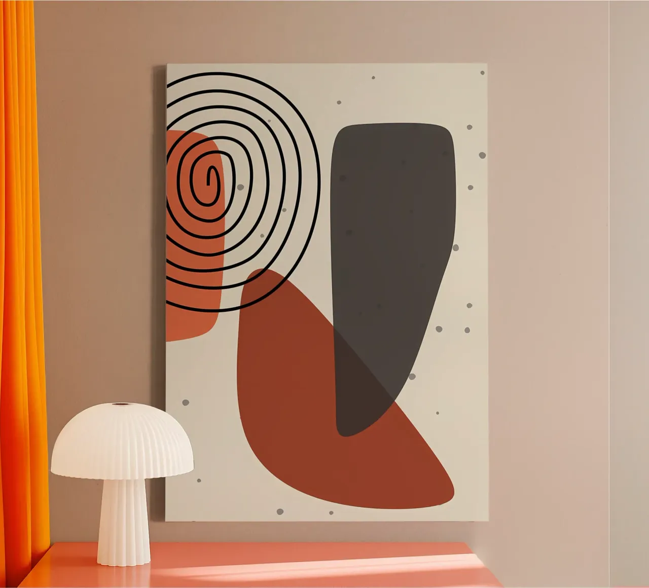 Abstracte vormen moderne kunst canvas met Baklijst van Aiden Garcia