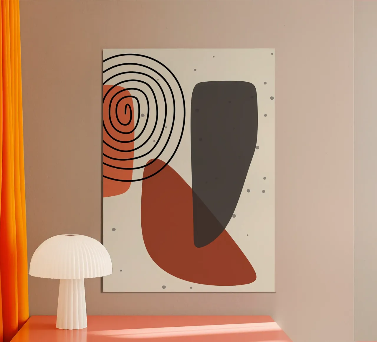 Forme astratte arte moderna poster con telaio in legno da Aiden Garcia