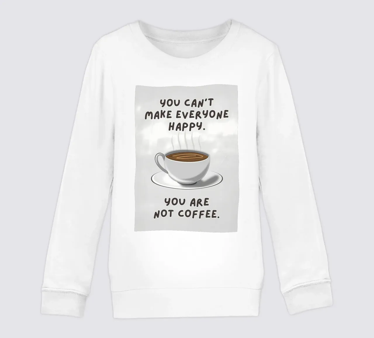 Funny Coffee Humor Quote kids sweatshirt by Bartosz Powalka
