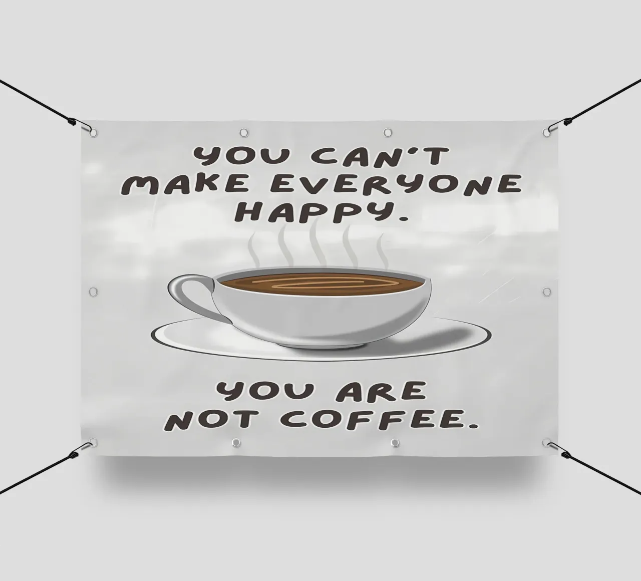 Grappige Koffie Humor Citaat pvc-zeil van Bartosz Powalka