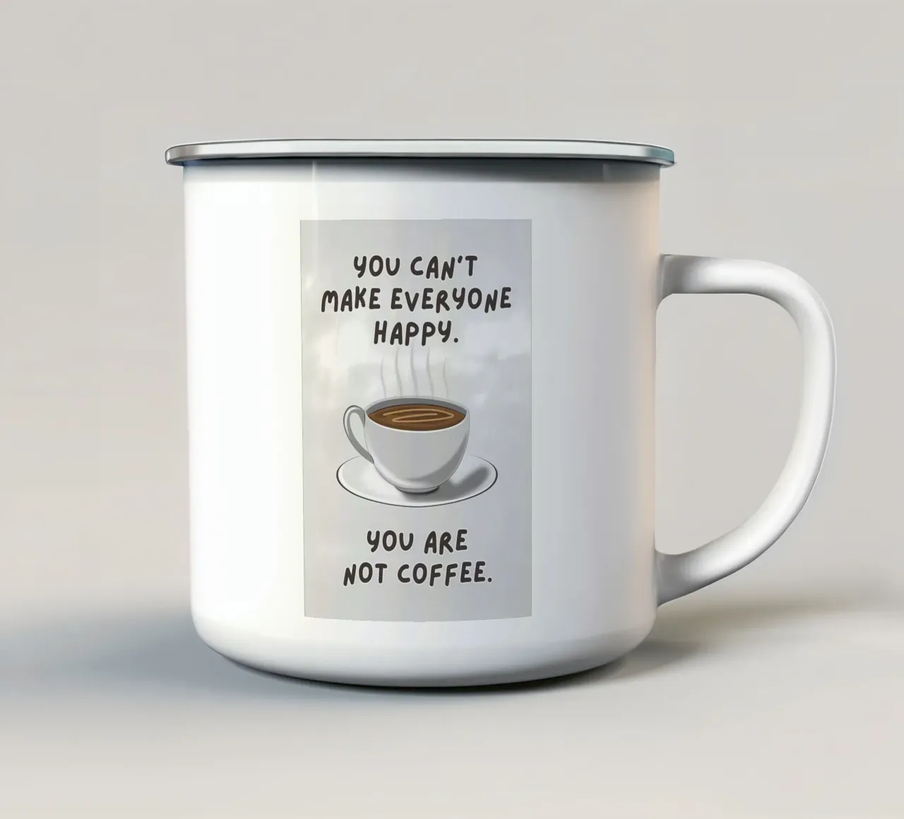 Citazioni divertenti sul caffè tazza in smalto da Bartosz Powalka