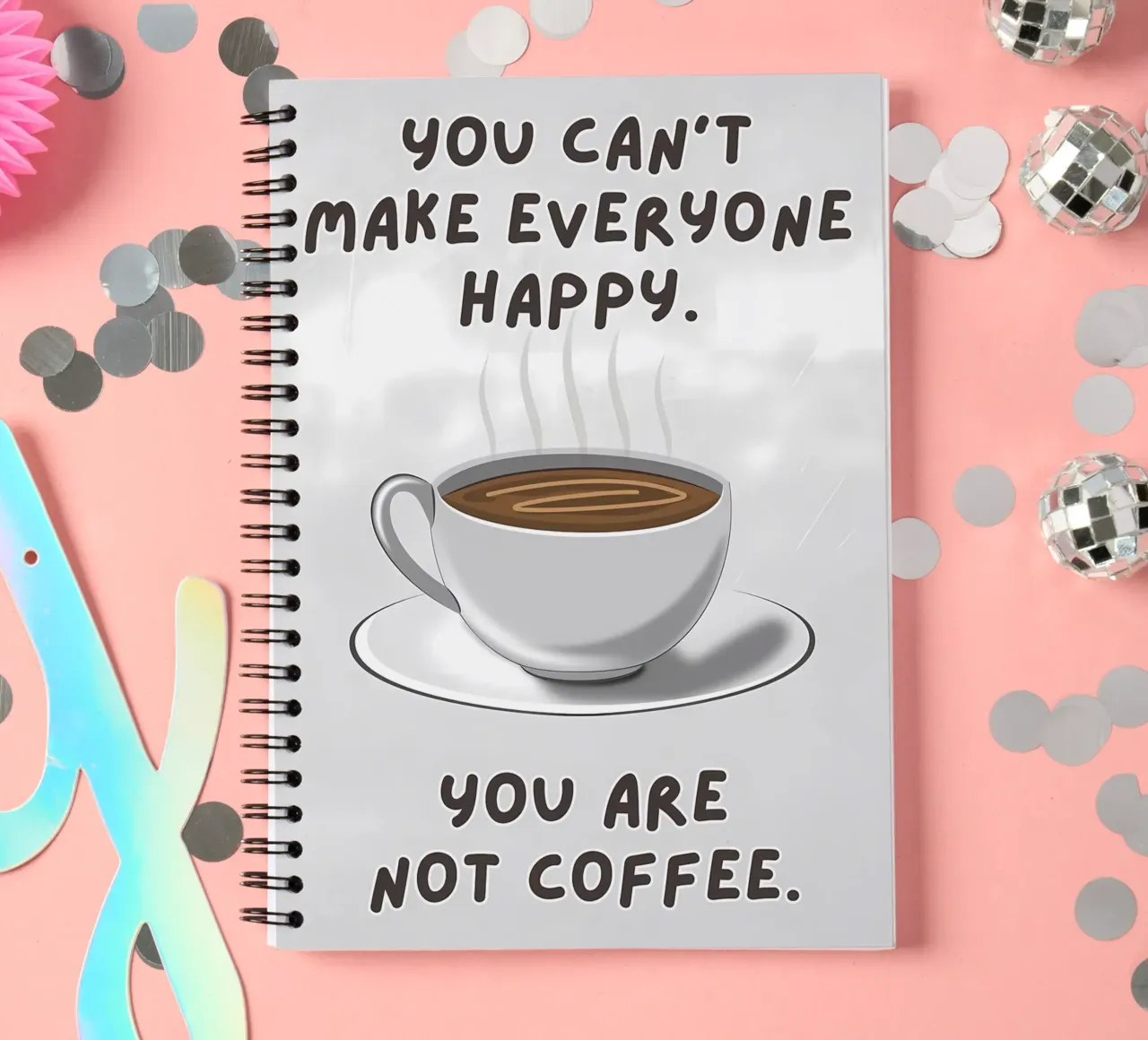 Funny Coffee Humor Quote spiral notebook by Bartosz Powalka